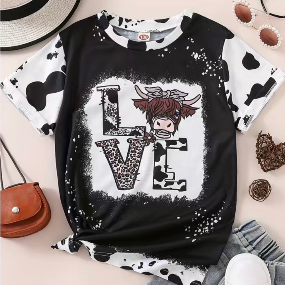 Girls Love Cows T-shirt. Sz. 7/8 (3x$10/$25)
